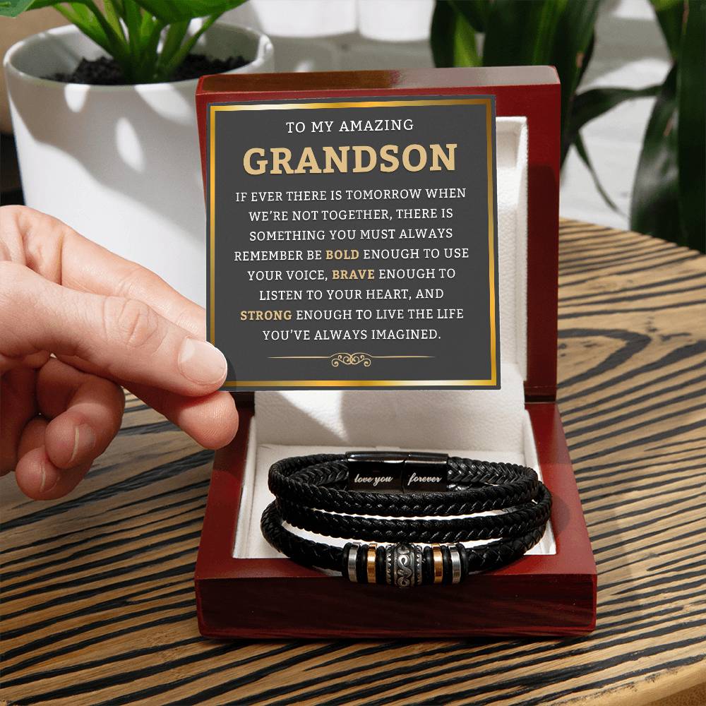 To My Grandson Bracelet From Grandma or Grandpa, Gift for Grandson, Birthday Gift for Grandson, Christmas Gift for Grandson