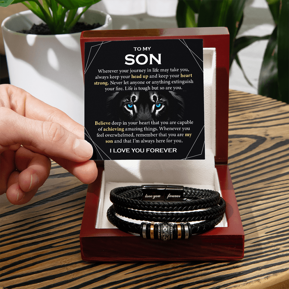 Bracelet Gift for My Son Birthday With Message Card and Gift Box