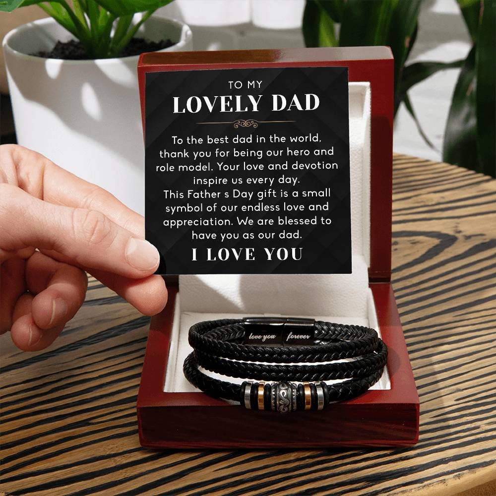 To My Dad Bracelet, Fathers Day, From Daughter, Son, Step Dad Gift, Birthday, Christmas, Message Card with Gift Box