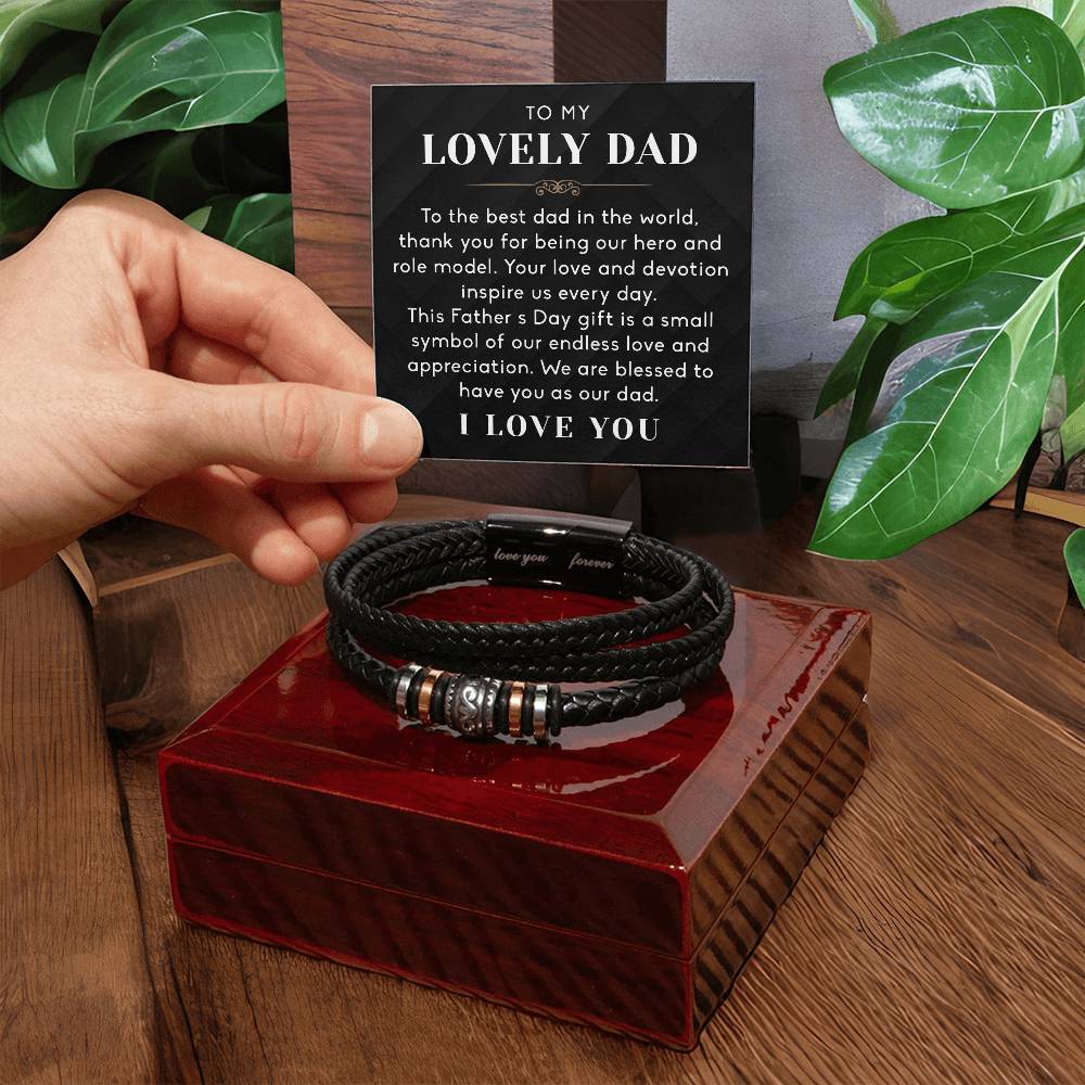 To My Dad Bracelet, Fathers Day, From Daughter, Son, Step Dad Gift, Birthday, Christmas, Message Card with Gift Box