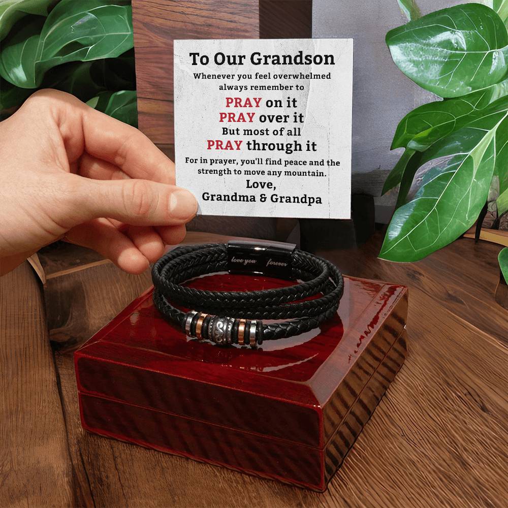 To Our Grandson Gift Love You Forever Bracelet, Grandson Gift from Grandma Grandpa, Grandparents to Grandson Gift, Grandson Christmas Gift Ideas