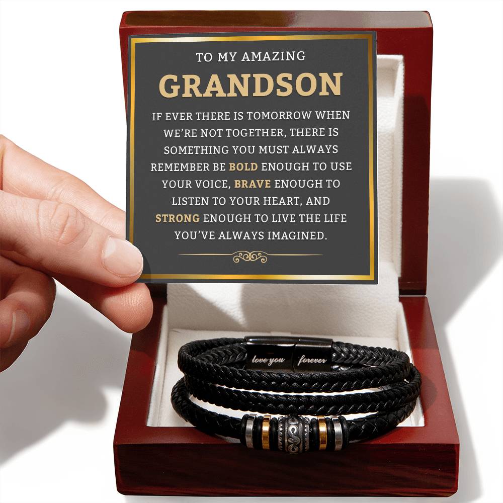 To My Grandson Bracelet From Grandma or Grandpa, Gift for Grandson, Birthday Gift for Grandson, Christmas Gift for Grandson