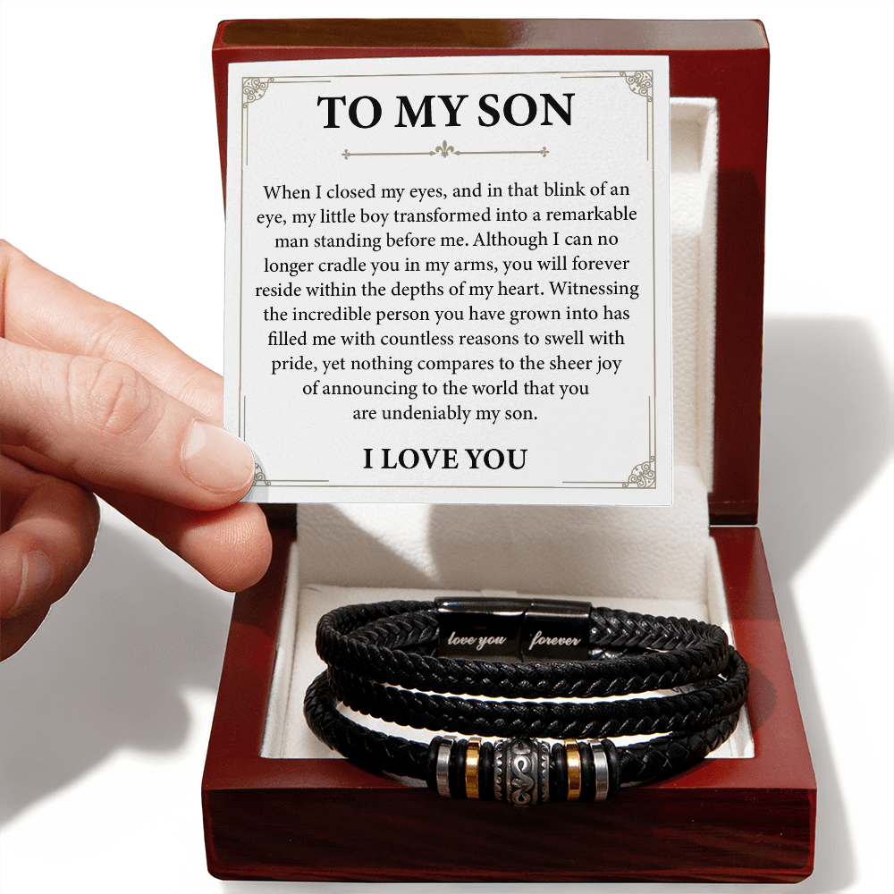 Bracelet for Son From Dad, Son Bracelet From Mom With Gift Box