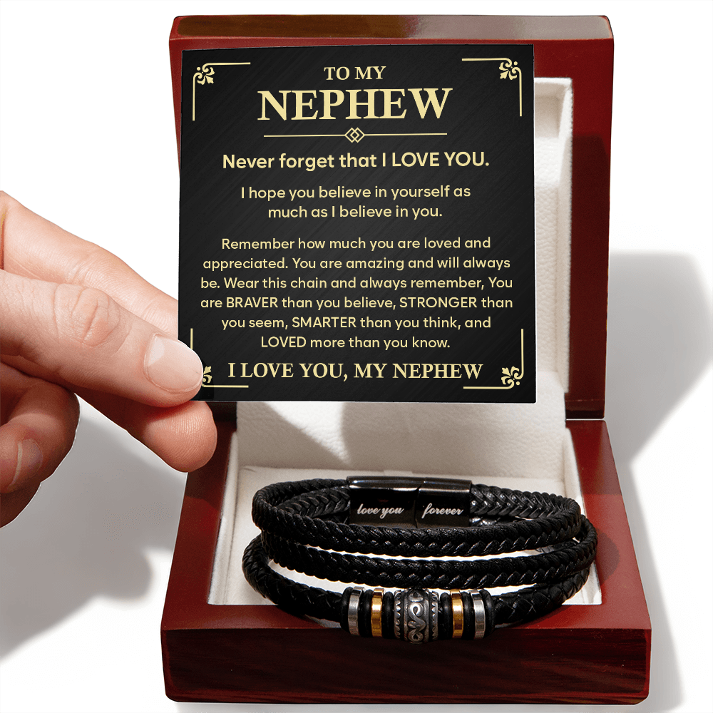 To My Nephew - Love You Forever Double Row Bracelet Gift From Aunt Uncle