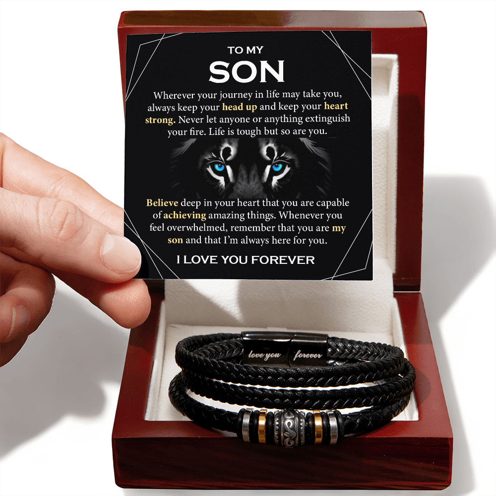 Bracelet Gift for My Son Birthday With Message Card and Gift Box