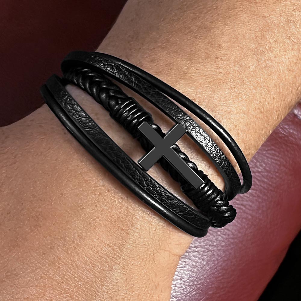 To My Son Cross Bracelet Gifts for Men | Inspirational Gift from Mom or Dad | Perfect for Birthdays, Graduation, or Christmas