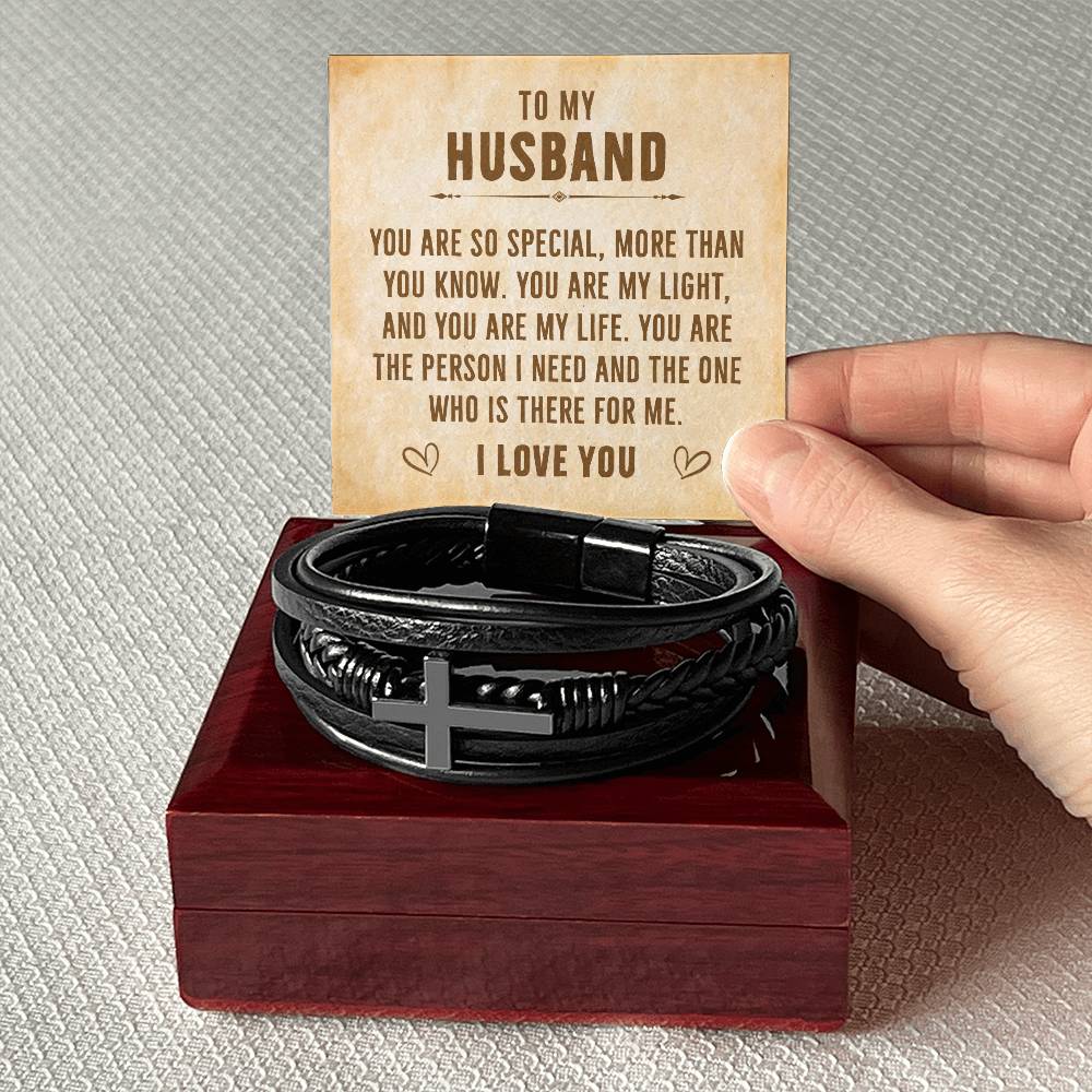 My Man - You are special - Cross Leather Bracelet