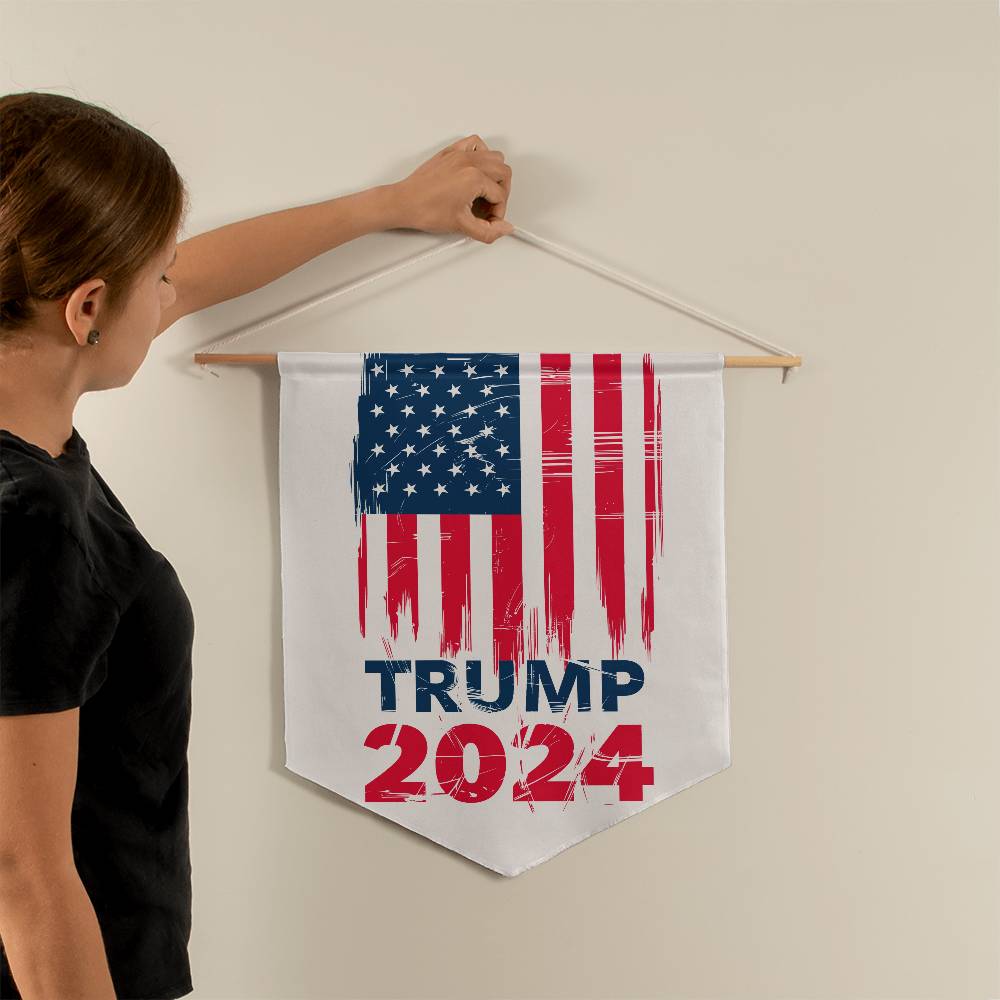 Trump Garden Flag 2024 - Wooden dowel with twine hanging system, American President Election Yard Interior Decoration - 21 x 18 Inch