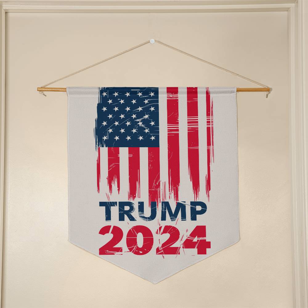 Trump Garden Flag 2024 - Wooden dowel with twine hanging system, American President Election Yard Interior Decoration - 21 x 18 Inch