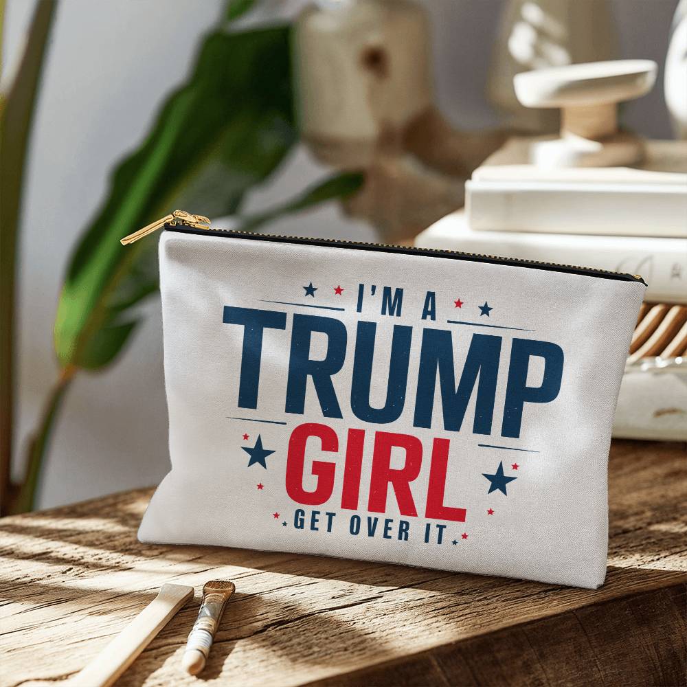 Peace Love Trump: Funny Cosmetic Bag - Perfect Trump 2024 Back Gift & Fabric Zipper Pouch