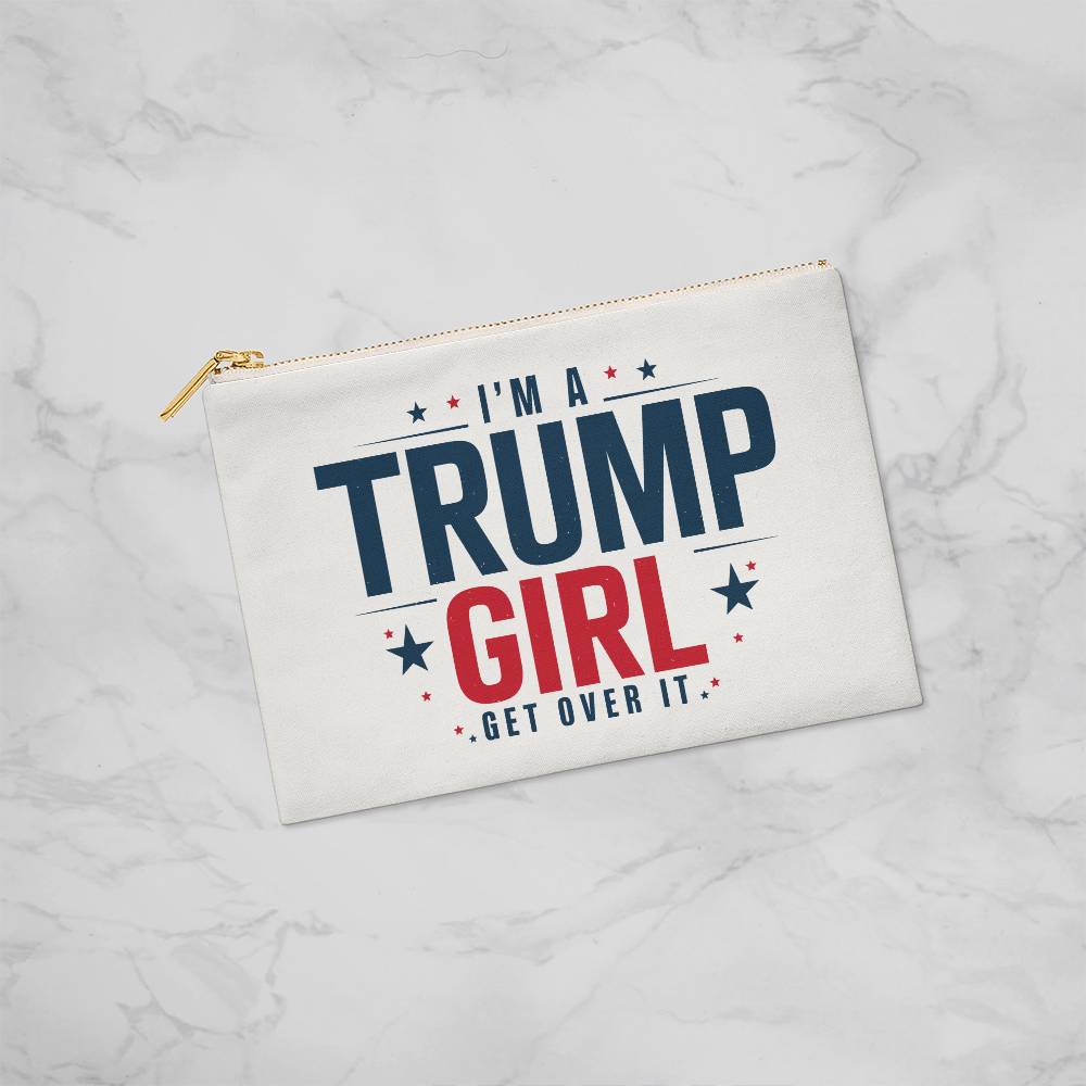 Peace Love Trump: Funny Cosmetic Bag - Perfect Trump 2024 Back Gift & Fabric Zipper Pouch