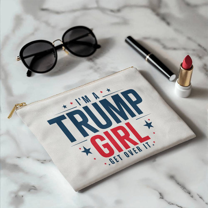 Peace Love Trump: Funny Cosmetic Bag - Perfect Trump 2024 Back Gift & Fabric Zipper Pouch