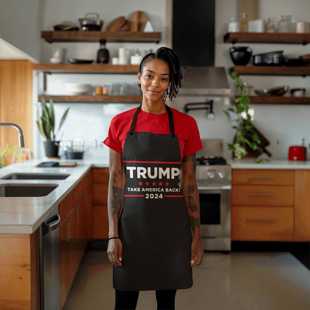 Donald Trump 2024 Take America Back Election - The Return Apron , Adjustable neck straps and tie waist