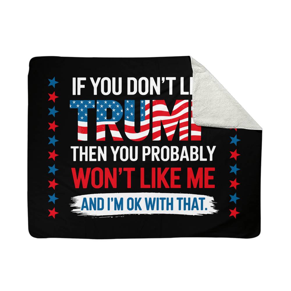 Trump Sherpa Fleece Blanket – Luxuriously Soft, Cozy & Warm with Patriotic Design, Perfect for Home or Gift in Multiple Sizes