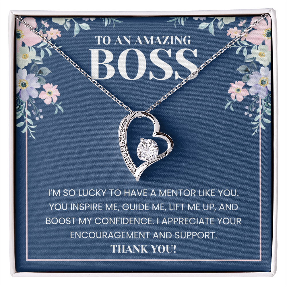 To My Wonderful Boss - Gift for Leader Necklace With Message Card
