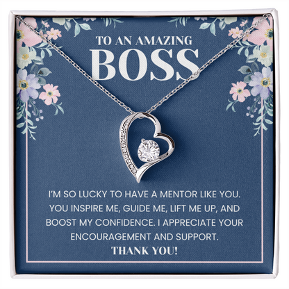 To My Wonderful Boss - Gift for Leader Necklace With Message Card