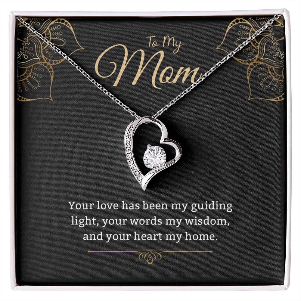 Mom Gifts, Forever Love Appreciation Birthday Mother Day Christmas Present Necklace with Meaningful Messages Card and Gift Box