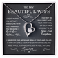 To My Wife Necklace from Husband – Anniversary or Valentine's Day Gift with Message Card & Gift Box – Custom Message Card With Necklace - Romantic Jewelry for Her