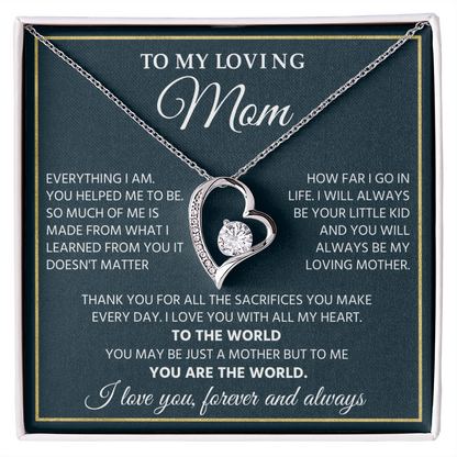 To My Mom - Thank You for Guiding Me Through All of This - Forever Love Necklace