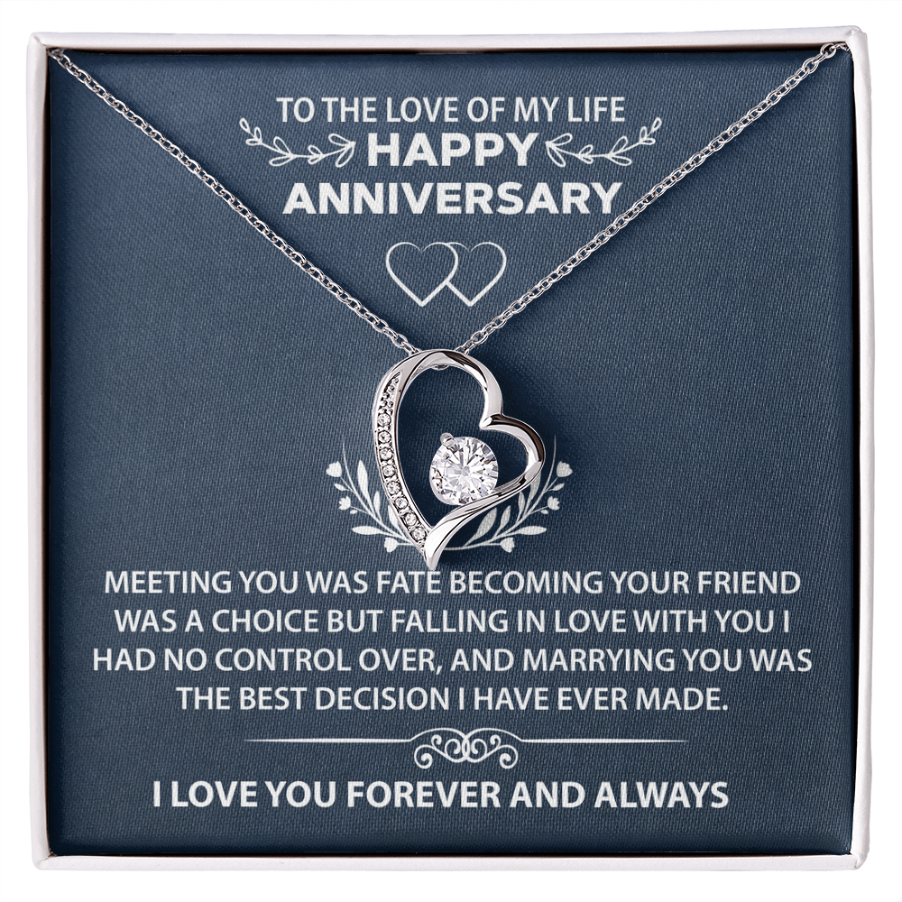 Heartfelt Jewelry Gift for Wife – Forever Love Necklace with Touching Message, A Keepsake from Husband