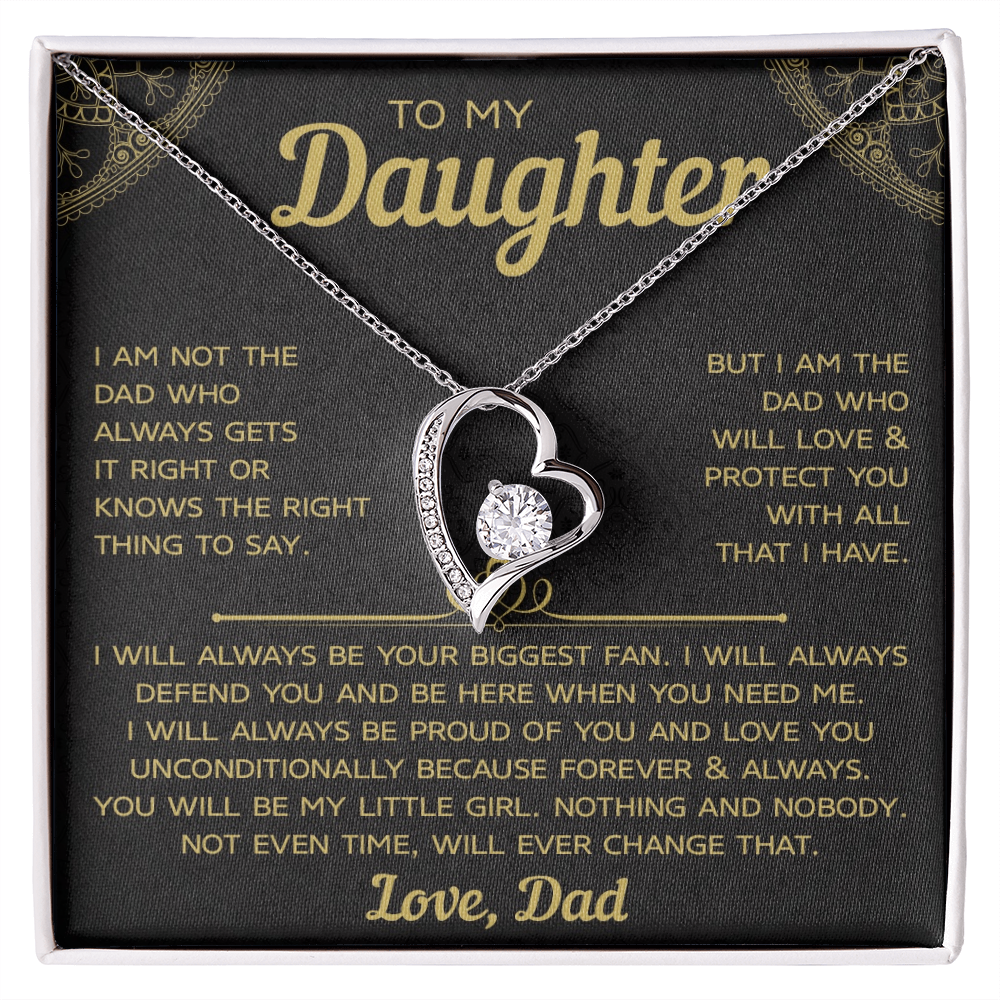 To My Daughter- Forever Love Necklace, Forever & Always Love Dad