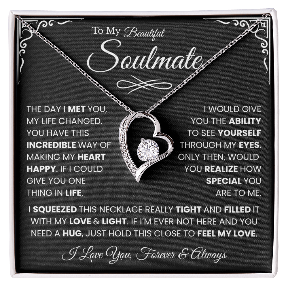 To My Beautiful Soulmate Necklace Husband to Wife Romantic Surprise Gifts