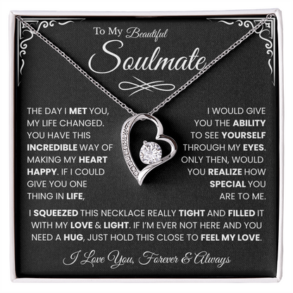To My Beautiful Soulmate Necklace Husband to Wife Romantic Surprise Gifts