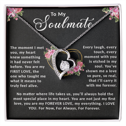 To My Soulmate - Forever Love Necklace, A Romantic Gift to Celebrate Eternal Devotion, First Love, and Lifelong Connection