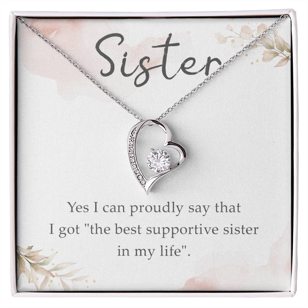 To My Sister Necklace From Brother Sister Not Even Time Floral Sister Birthday Graduation Christmas Gift With Message Card