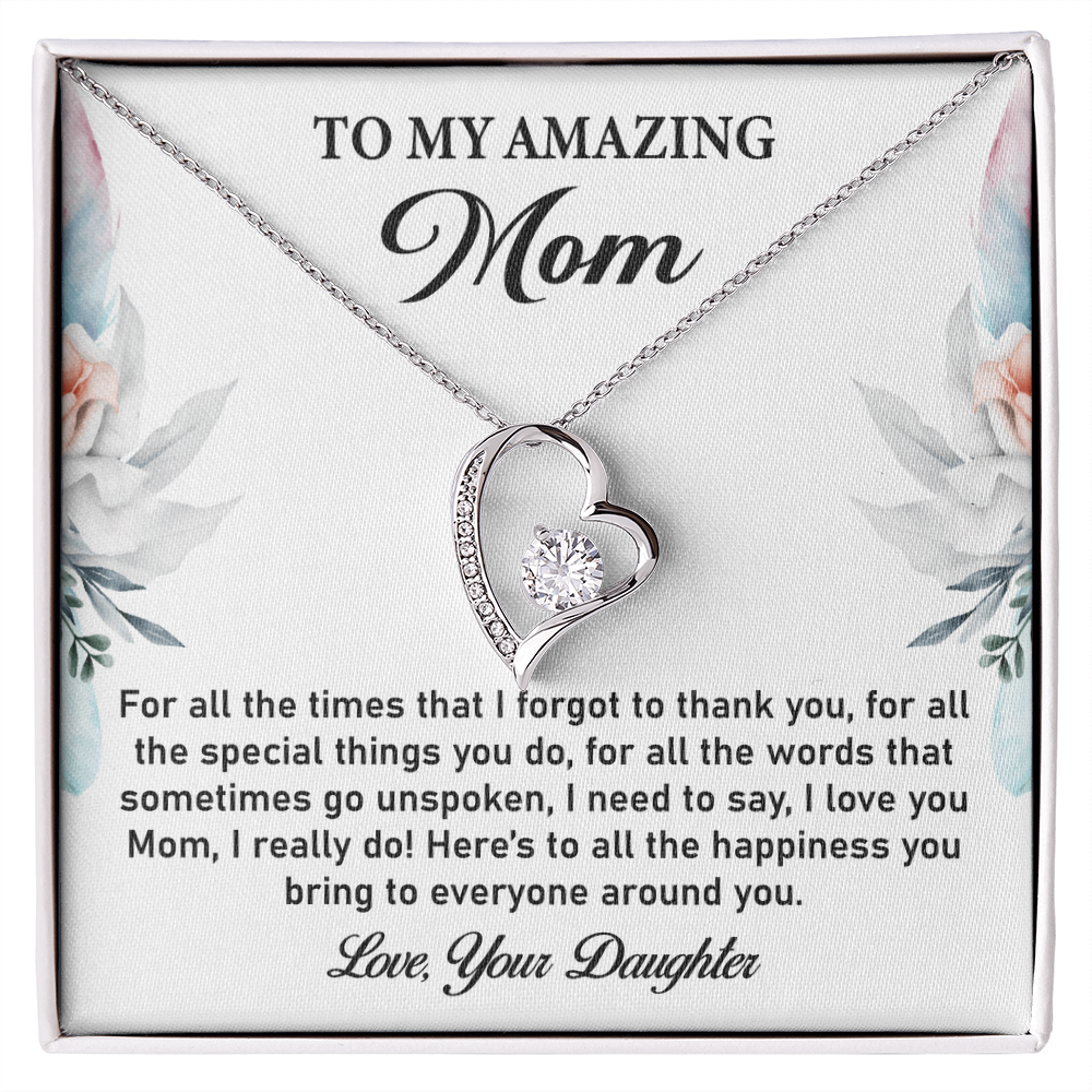 Heartfelt Gift for Mom – Elegant Forever Love Necklace from Daughter