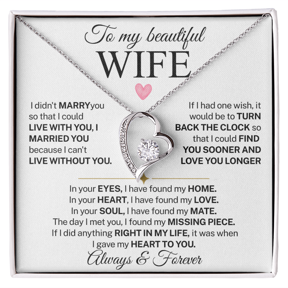 Necklace for Wife With Heartfelt Message Card, Valentines Day Gifts