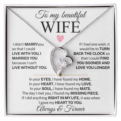 Necklace for Wife With Heartfelt Message Card, Valentines Day Gifts