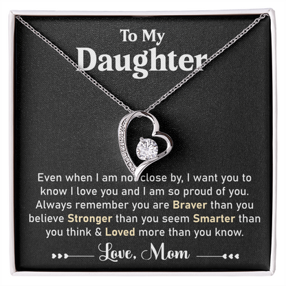 To My Beautiful Daughter Necklace – Forever Love Necklace, A Cherished Gift from Mom