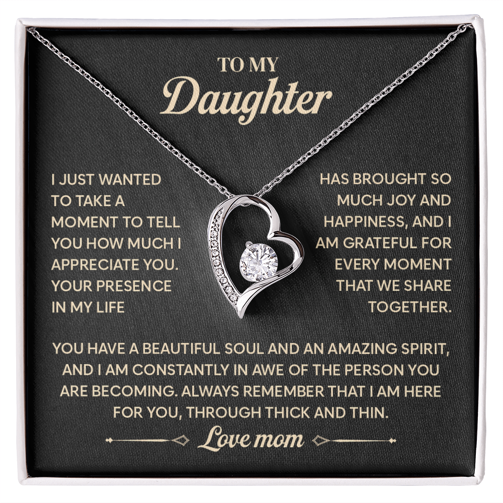 To My Beautiful Daughter Necklace From Mommy, Perfect For Birthday, Christmas