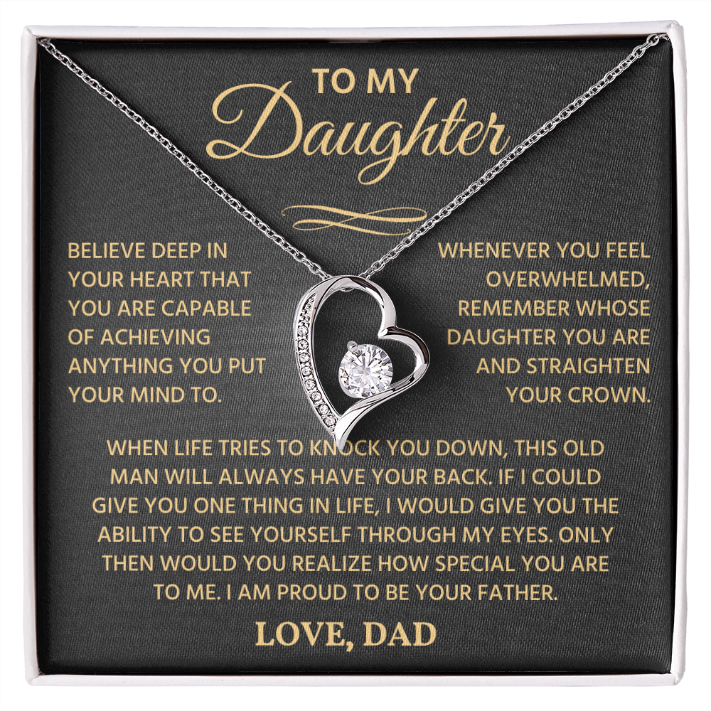 To My Beautiful Daughter | Never Forget That I Love You | Forever Love Necklace