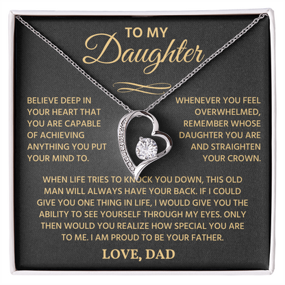 To My Beautiful Daughter | Never Forget That I Love You | Forever Love Necklace