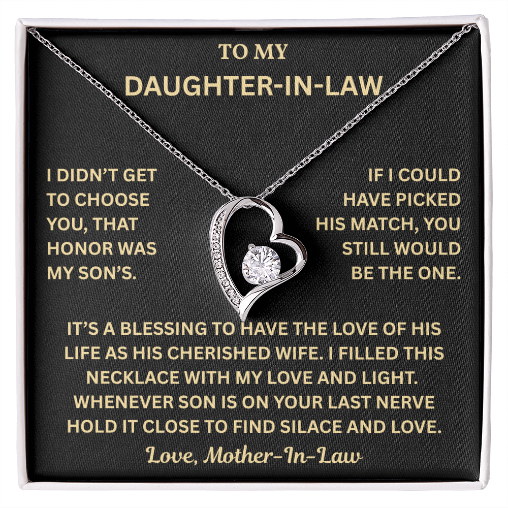 Daughter-in-Law Gifts, Wedding Necklace With Message Card & Gift Box