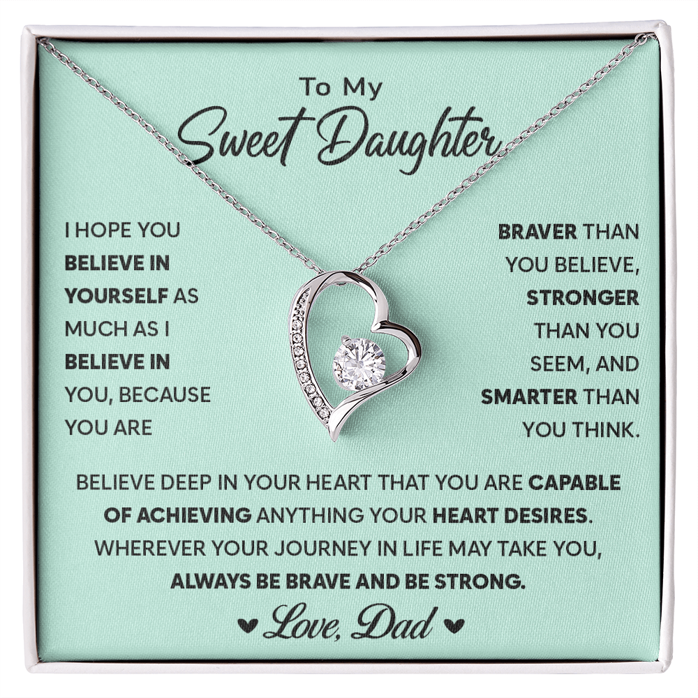 To My Daughter - Always Keep Me in Your Heart - Forever Love Necklace