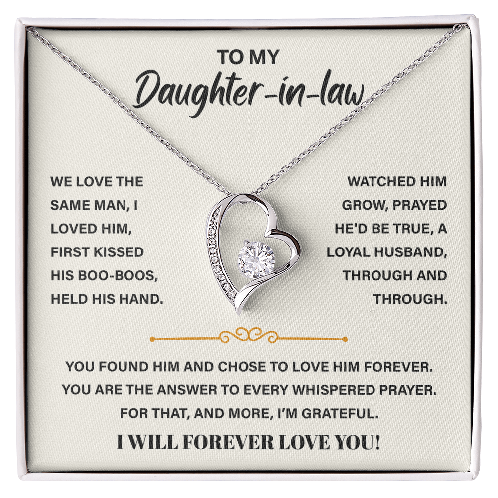 To My Daughter-in-law, We Both Love the Same Man, Forever Necklace
