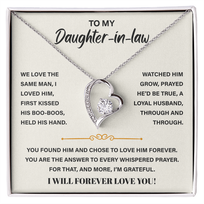 To My Daughter-in-law, We Both Love the Same Man, Forever Necklace