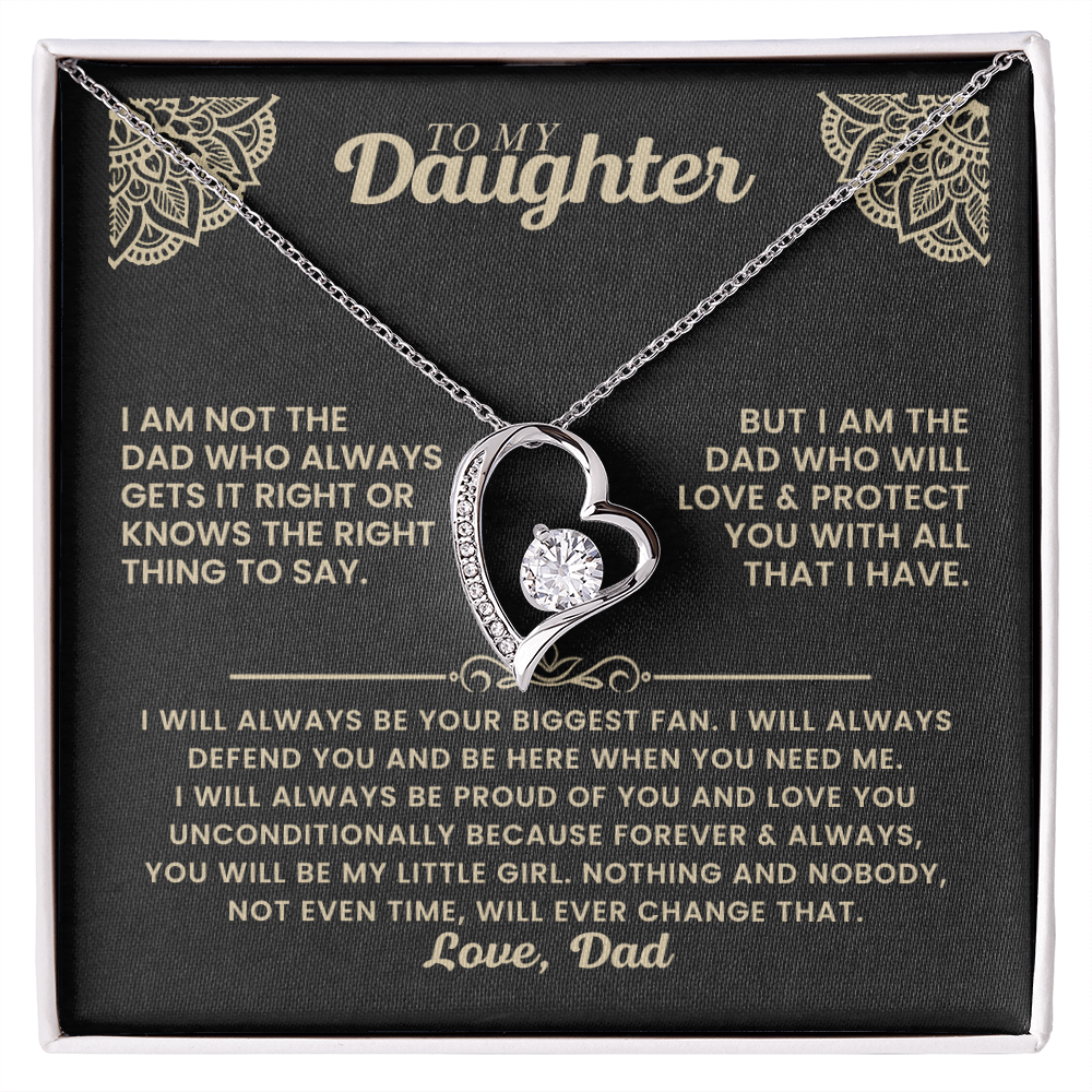 To My Daughter - Always Keep Me in Your Heart - Forever Love Necklace
