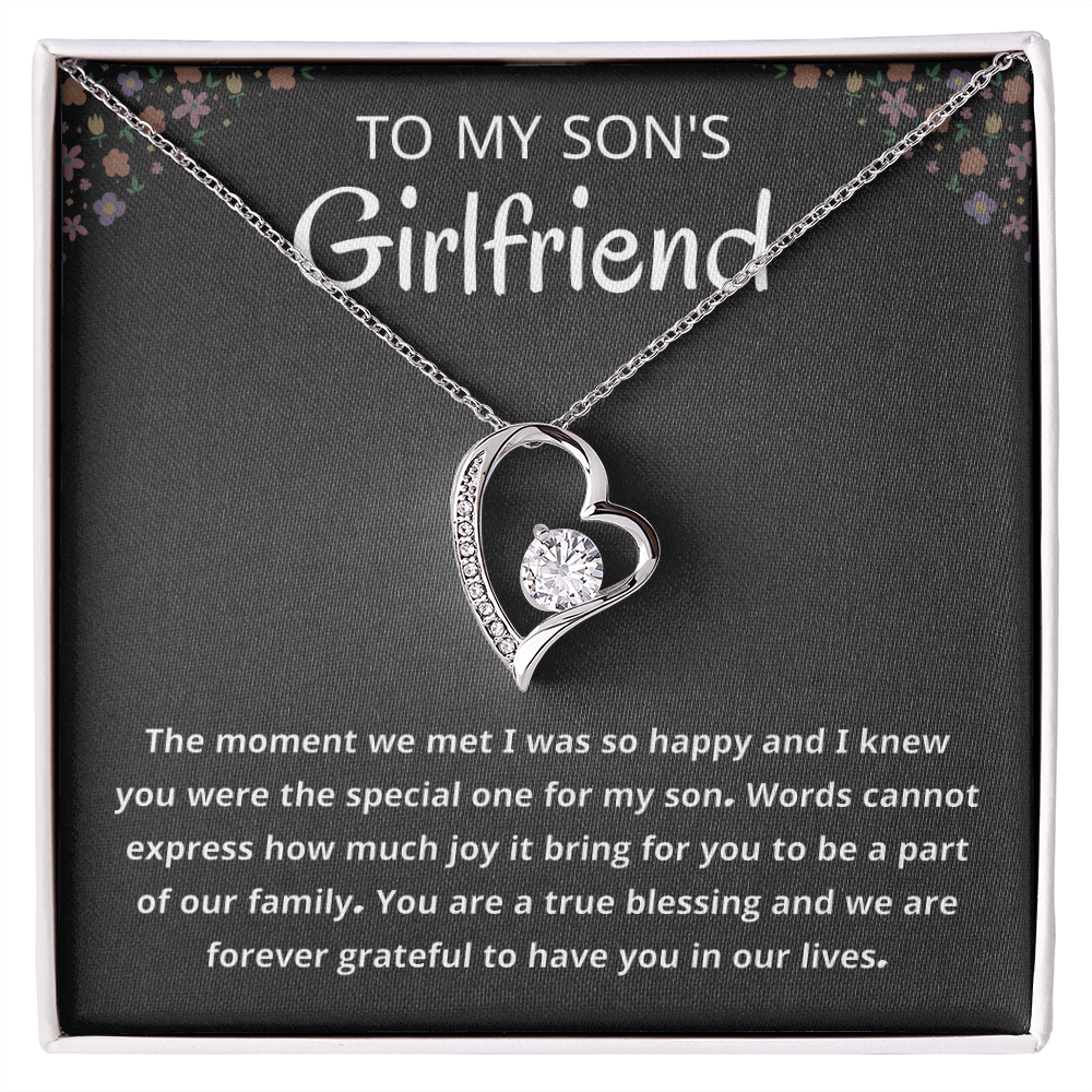 Son's Girlfriend Jewelry Gift From Mom, Dad  With Message Card and Box