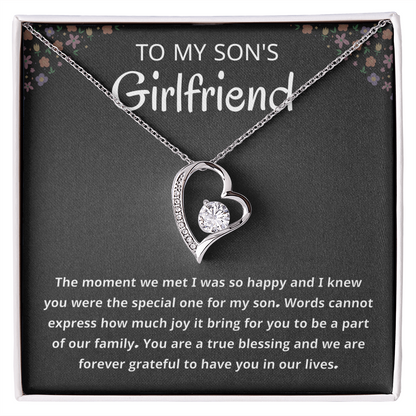 Son's Girlfriend Jewelry Gift From Mom, Dad  With Message Card and Box