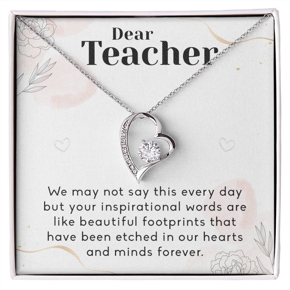 Teacher Appreciation Gift, To an Amazing Teacher Necklace, Forever Love Necklace, Thank You Gift for High School College Teacher Professor, Teachers Day Gift