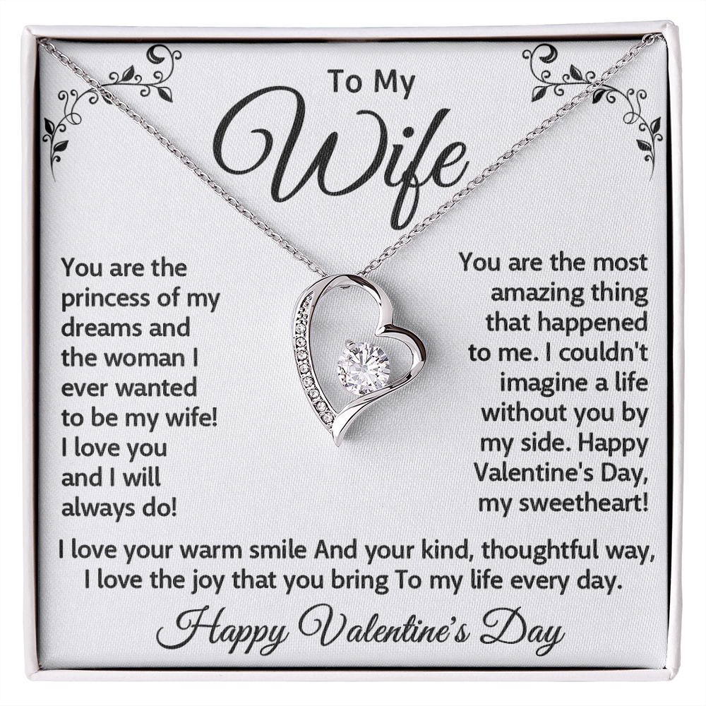 To My Wife – Forever Love Necklace, A Valentine's Day Gift for My Princess, Celebrating the Woman I Adore