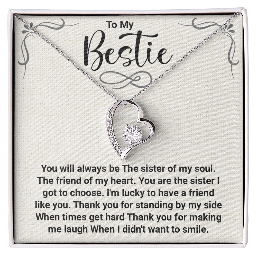 Forever Love Necklace for Bestie – Thank You for Always Being There & Making Me Smile