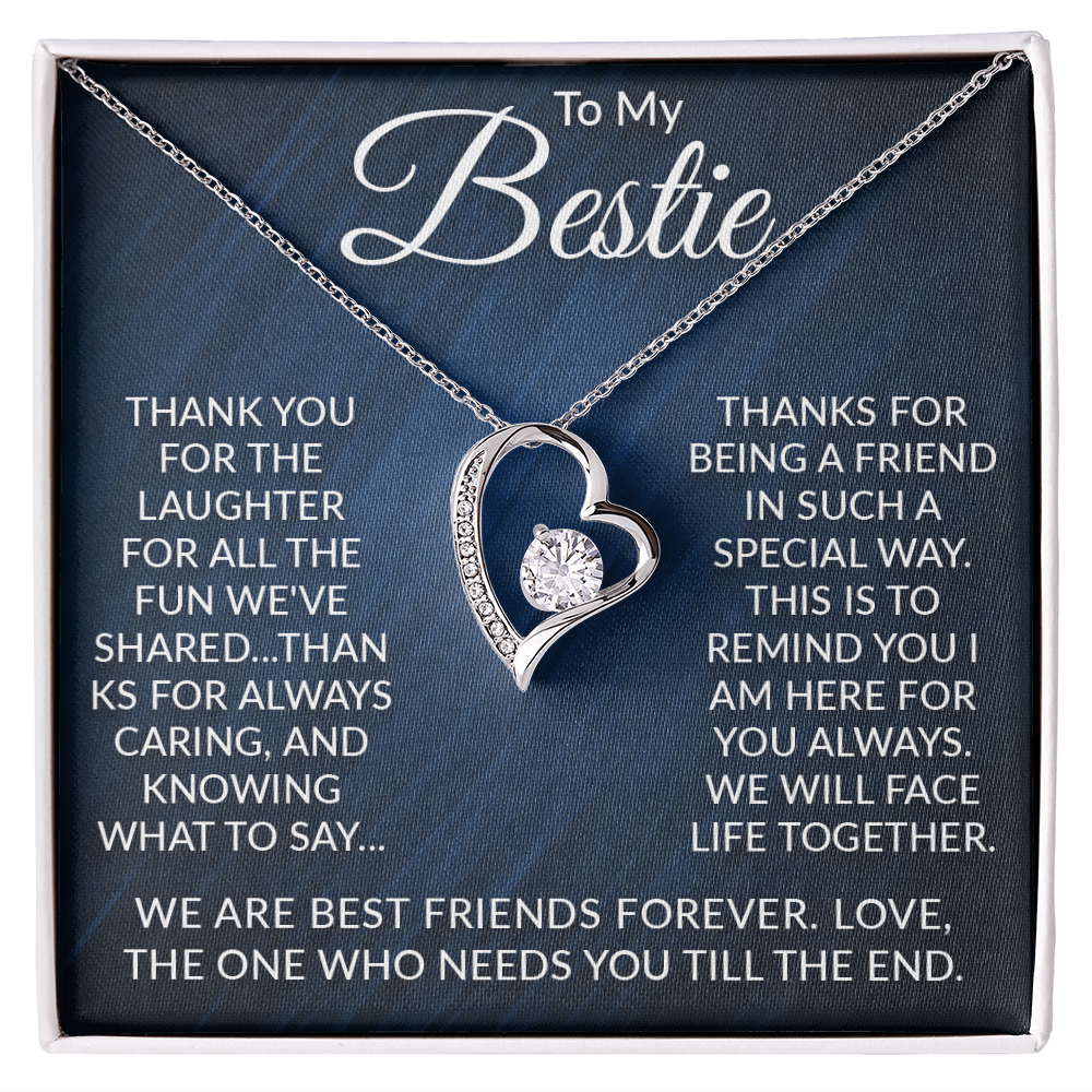 To My Bestie – Forever Love Necklace: A Gift to Honor Our Endless Friendship and Unbreakable Bond, Always Here for You, Forever Together.