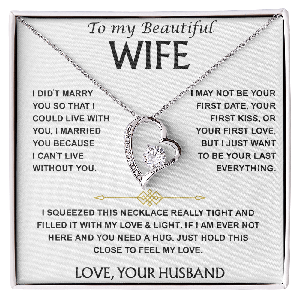 To My Wife Necklace From Husband With Heartfelt Message