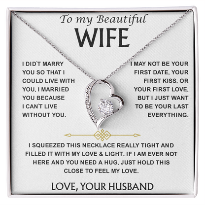To My Wife Necklace From Husband With Heartfelt Message