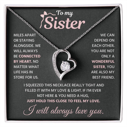 Sister Necklace With Message Card Gift From Brother & Sister
